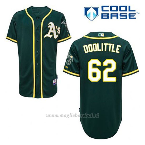 Maglia Baseball Uomo Oakland Athletics Sean Doolittle 62 Verde Alterner Cool Base